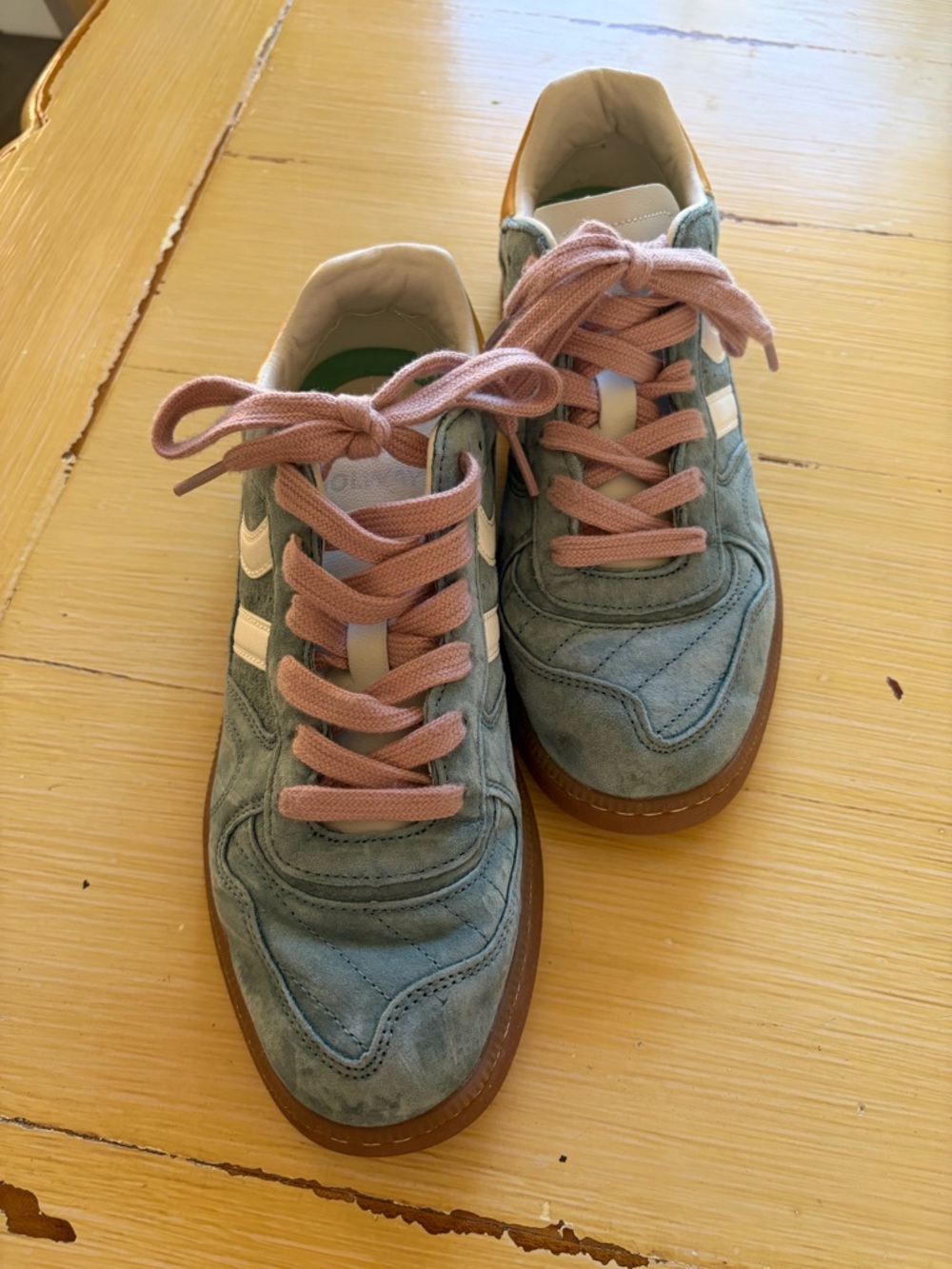 CoolWay green suede sneakers, like new.